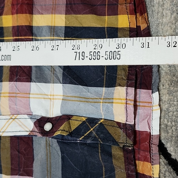 BKE ATHLETIC FIT PLAID ACID-WASH PEARL SNAP-BUTTON LONG-SLEEVED SHIRT L - Picture 10 of 14